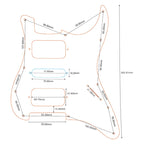 11-Hole HSH Strat Pickguard (No Control Holes) - 4-Ply Black Pearl - Ploutone