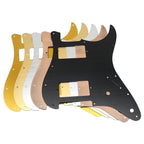 11-Hole HH Metal Strat Pickguard - Brushed Aluminum - Ploutone