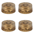 Guitar Speed Knobs, 18 Spline Metric - Gold / Black Lettering Knobs from Ploutone
