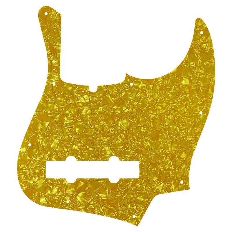 5-String Jazz Bass Pickguard - Fits Fender American, Standard, Deluxe (10-Hole) - 30+ Colors 4-Ply Golden Pearl - Ploutone