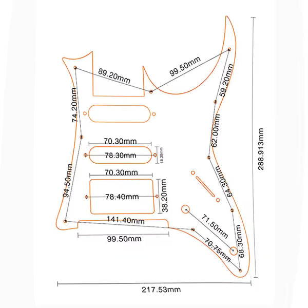 Ibanez RG350DX HSS Pickguard - 4-Ply Red Pearl  from Ploutone