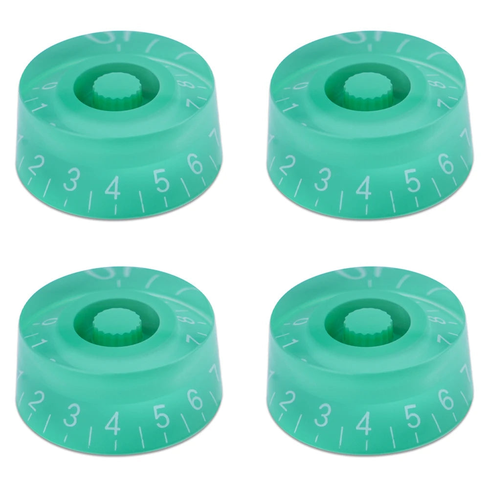 Guitar Speed Knobs, 18 Spline Metric - Green / White Lettering Knobs from Ploutone