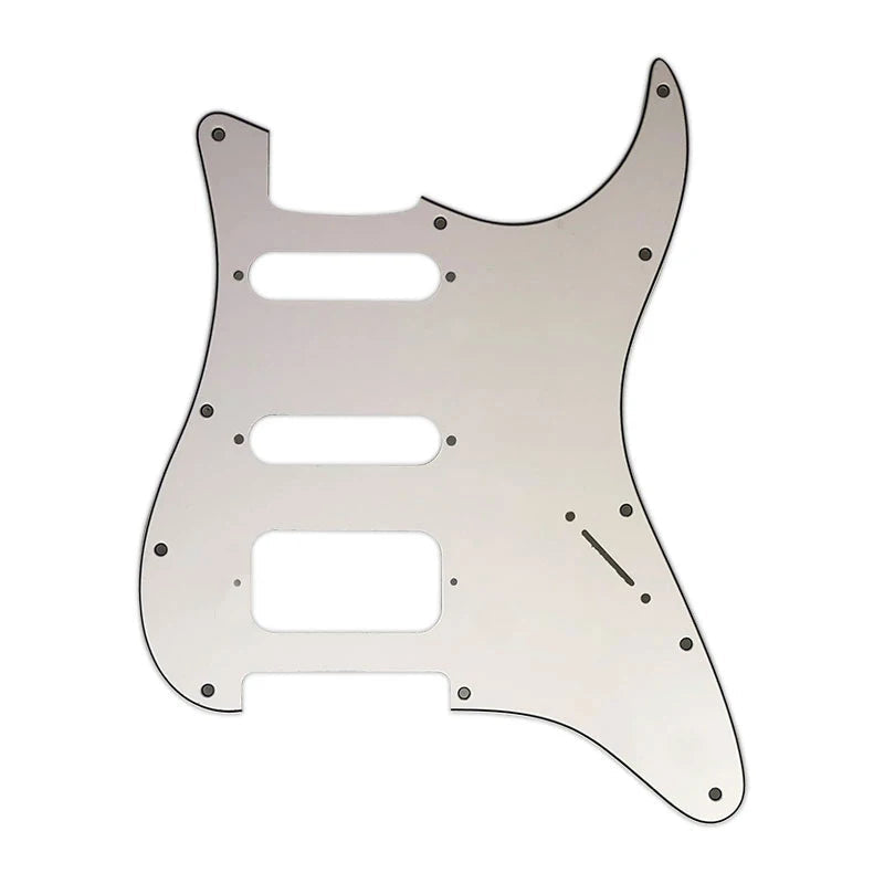 Fender Stratocaster HSS Pickguard (Open Humbucker) - 3-Ply White HSS Stratocaster Pickguards from Ploutone