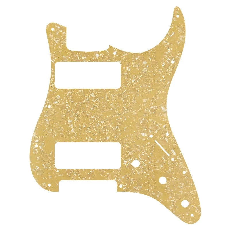 11-Hole Dual P90 Strat Pickguard - 25+ Colors 4-Ply Cream Pearl - Ploutone