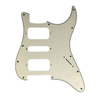 11-Hole HSH Strat Pickguard (No Control Holes) - 20+ Colors 3-Ply Parchment - Ploutone