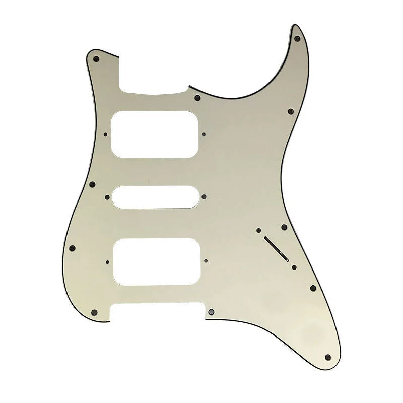 11-Hole HSH Strat Pickguard (No Control Holes) - 20+ Colors 3-Ply Parchment - Ploutone