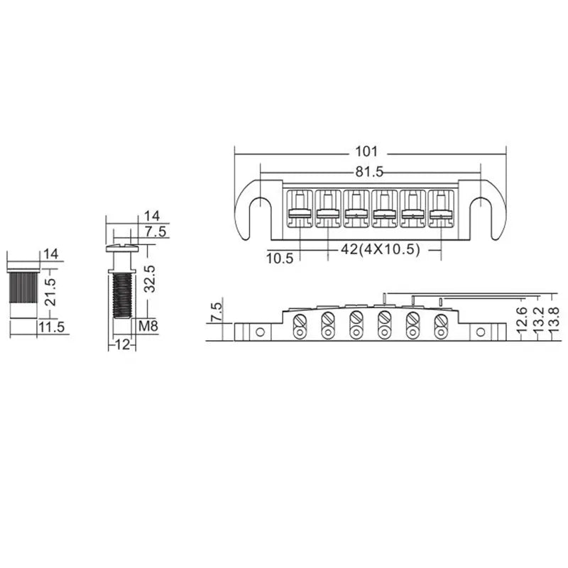 Wilkinson WOGT3 Wraparound Tailpiece for LP - Ploutone