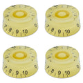Guitar Speed Knobs, 18 Spline Metric - Yellow / Black Lettering Knobs from Ploutone