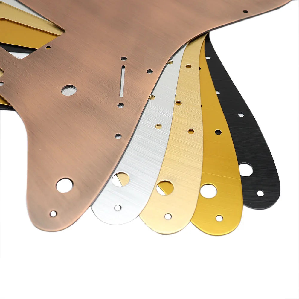 11-Hole HH Metal Strat Pickguard - Orange Gold Aluminum - Ploutone