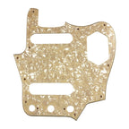 10-Hole SS Jaguar Pickguard for USA Fender - 20+ Colors 4-Ply Parchment Pearl - Ploutone