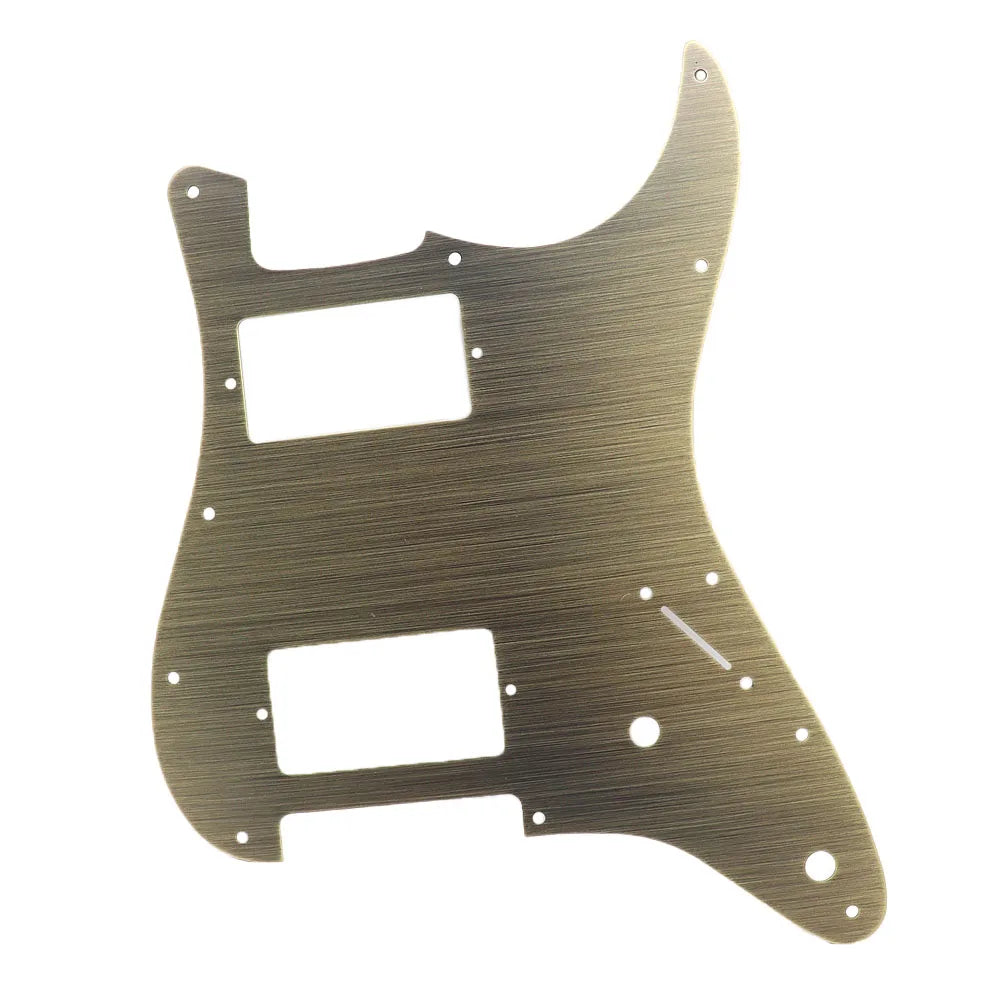 11-Hole HH Metal Strat Pickguard - "Bronze" Aluminum - Ploutone
