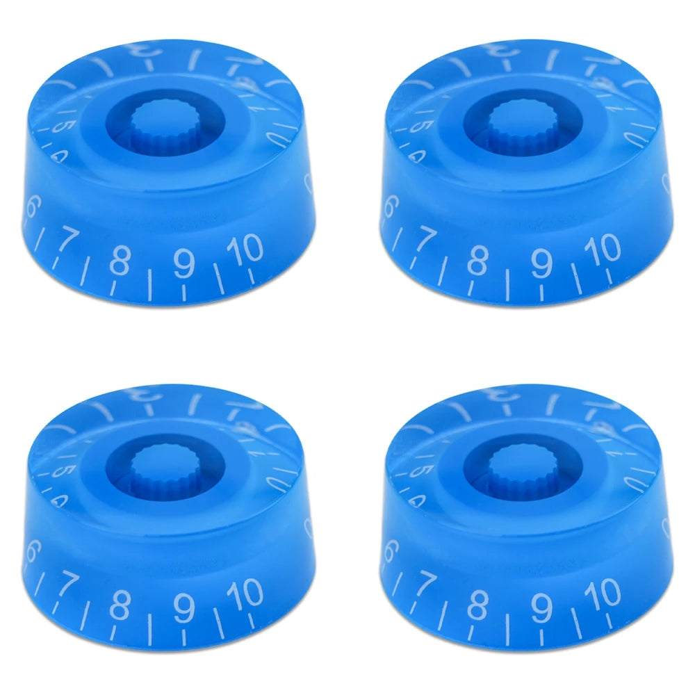 Guitar Speed Knobs, 18 Spline Metric - Blue / White Lettering Knobs from Ploutone