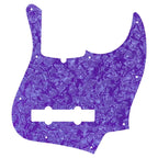 5-String Jazz Bass Pickguard - Fits Fender American, Standard, Deluxe (10-Hole) - 30+ Colors 4-Ply Purple Pearl - Ploutone