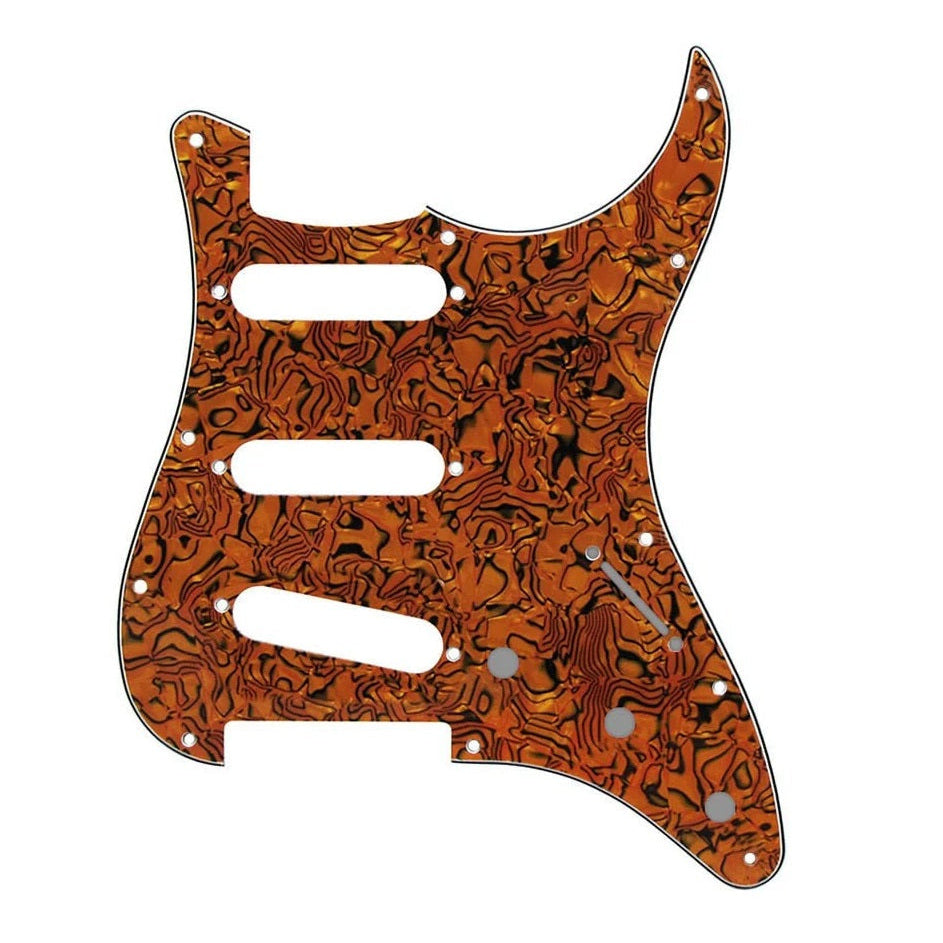 62 Strat Pickguard SSS 11-Hole - 15+ Colors 4-Ply Orange Shell - Ploutone