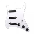 11-Hole SSS Loaded Strat Pickguard - White & Black - Ploutone