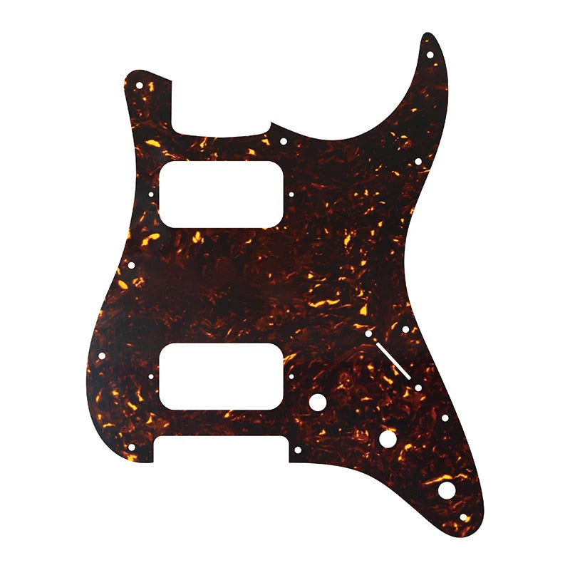 11-Hole HH Strat Pickguard (Round Corners) - 20+ Colors 4-Ply Brown Tortoise - Ploutone