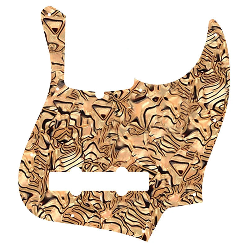 5-String Jazz Bass Pickguard - Fits Fender American, Standard, Deluxe (10-Hole) - 30+ Colors 4-Ply Brown Shell - Ploutone