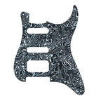 Fender Stratocaster HSS Pickguard (Open Humbucker) - Black Pearl Shell HSS Stratocaster Pickguards from Ploutone