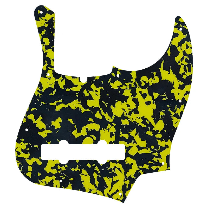 5-String Jazz Bass Pickguard - Fits Fender American, Standard, Deluxe (10-Hole) - 30+ Colors 4-Ply Yellow Tortoise - Ploutone