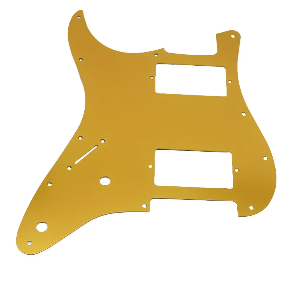11-Hole HH Metal Strat Pickguard - Orange Gold Aluminum - Ploutone