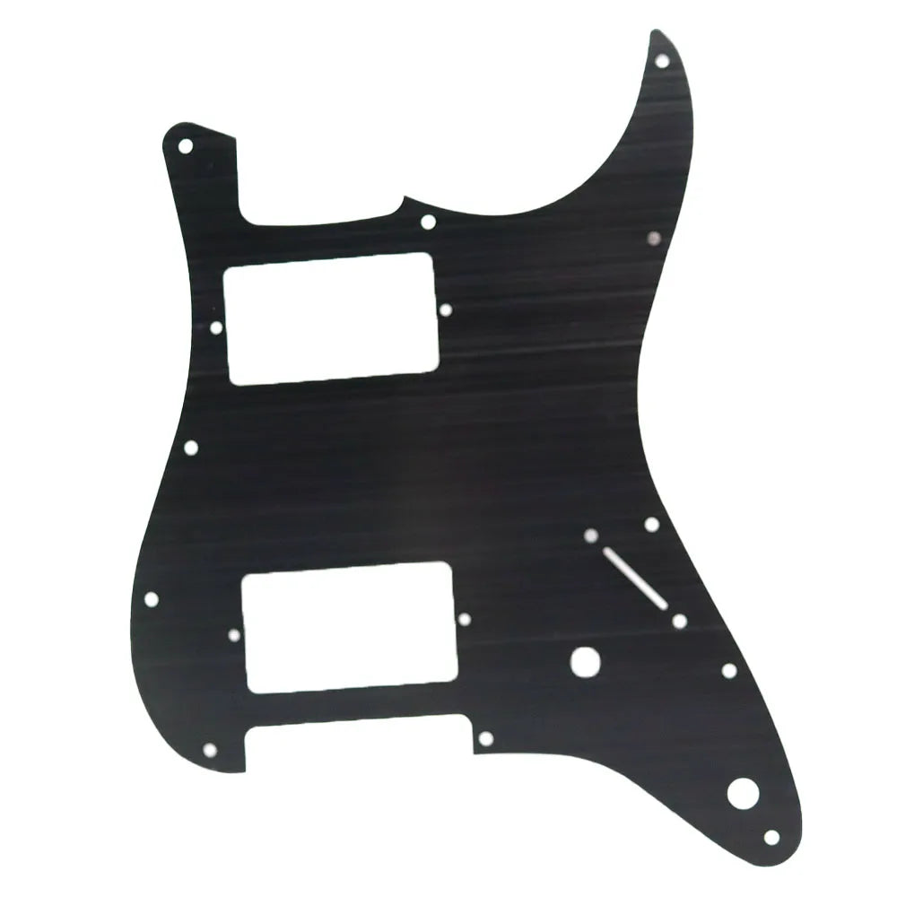 11-Hole HH Metal Strat Pickguard - Black Aluminum - Ploutone