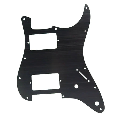 11-Hole HH Metal Strat Pickguard - Black Aluminum - Ploutone