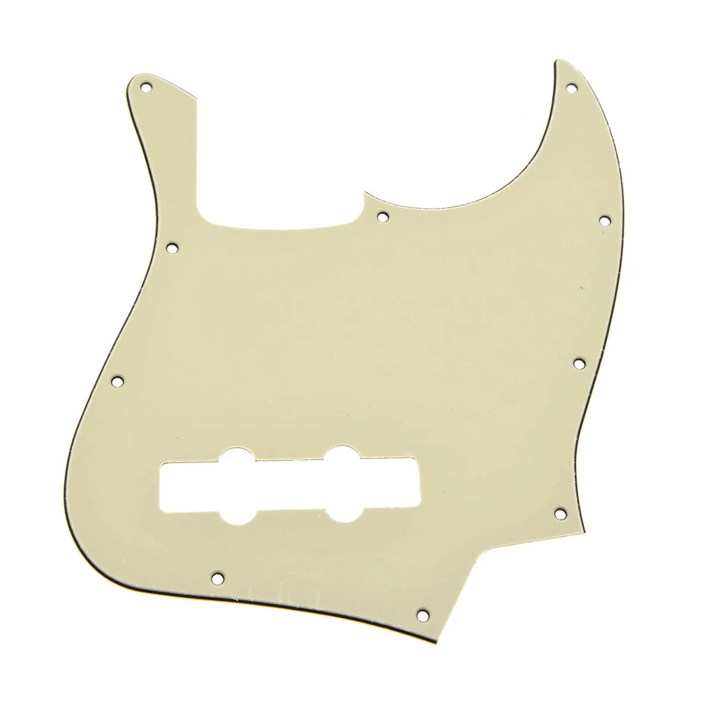 10-Hole Jazz Bass Pickguard (4-String) - 3-Ply Light Cream - Ploutone