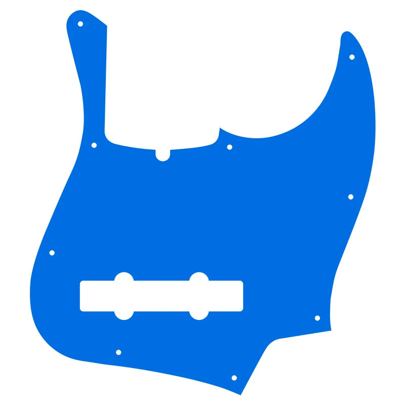 5-String Jazz Bass Pickguard - Fits Fender American, Standard, Deluxe (10-Hole) - 30+ Colors 4-Ply Blue - Ploutone