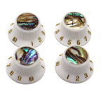 Guitar Knob Caps, Shell Inlay 18 Spline Metric (Set of 4) - Multiple Colors Knobs from Ploutone