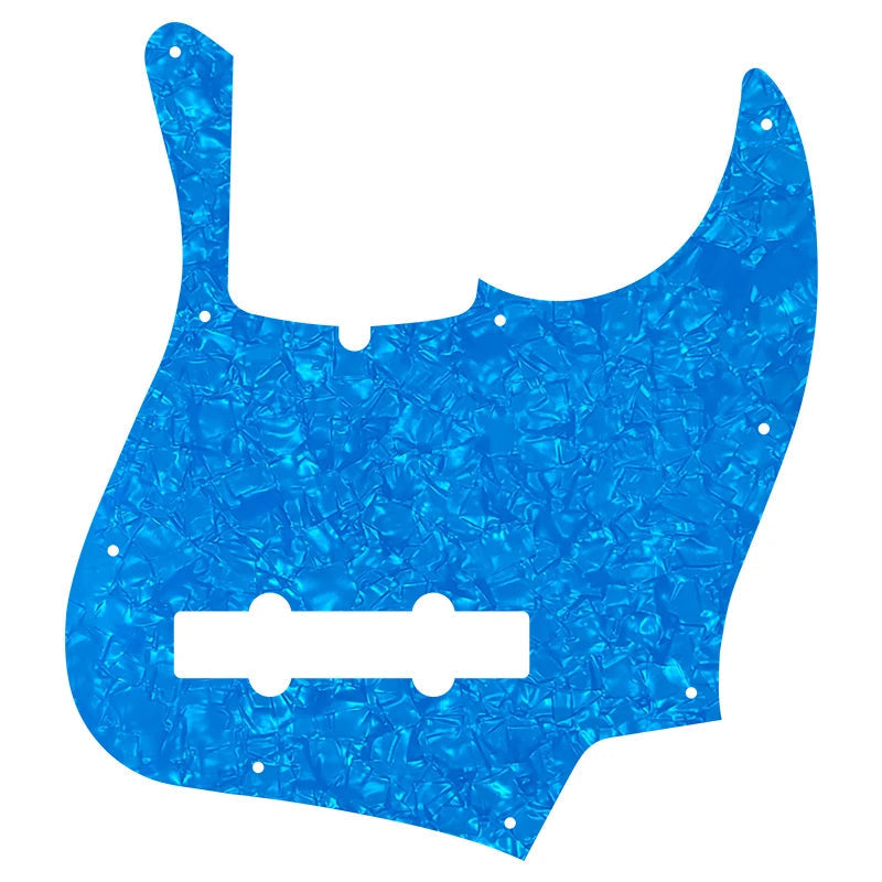 5-String Jazz Bass Pickguard - Fits Fender American, Standard, Deluxe (10-Hole) - 30+ Colors 4-Ply Light Blue Pearl - Ploutone