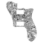 72' Deluxe Telecaster Pickguard (PAF Humbuckers) - 20+ Colors 4-Ply Black & White Shell - Ploutone