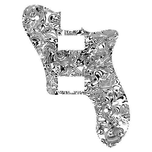72' Deluxe Telecaster Pickguard (PAF Humbuckers) - 4-Ply Black & White Shell Default Title - Ploutone