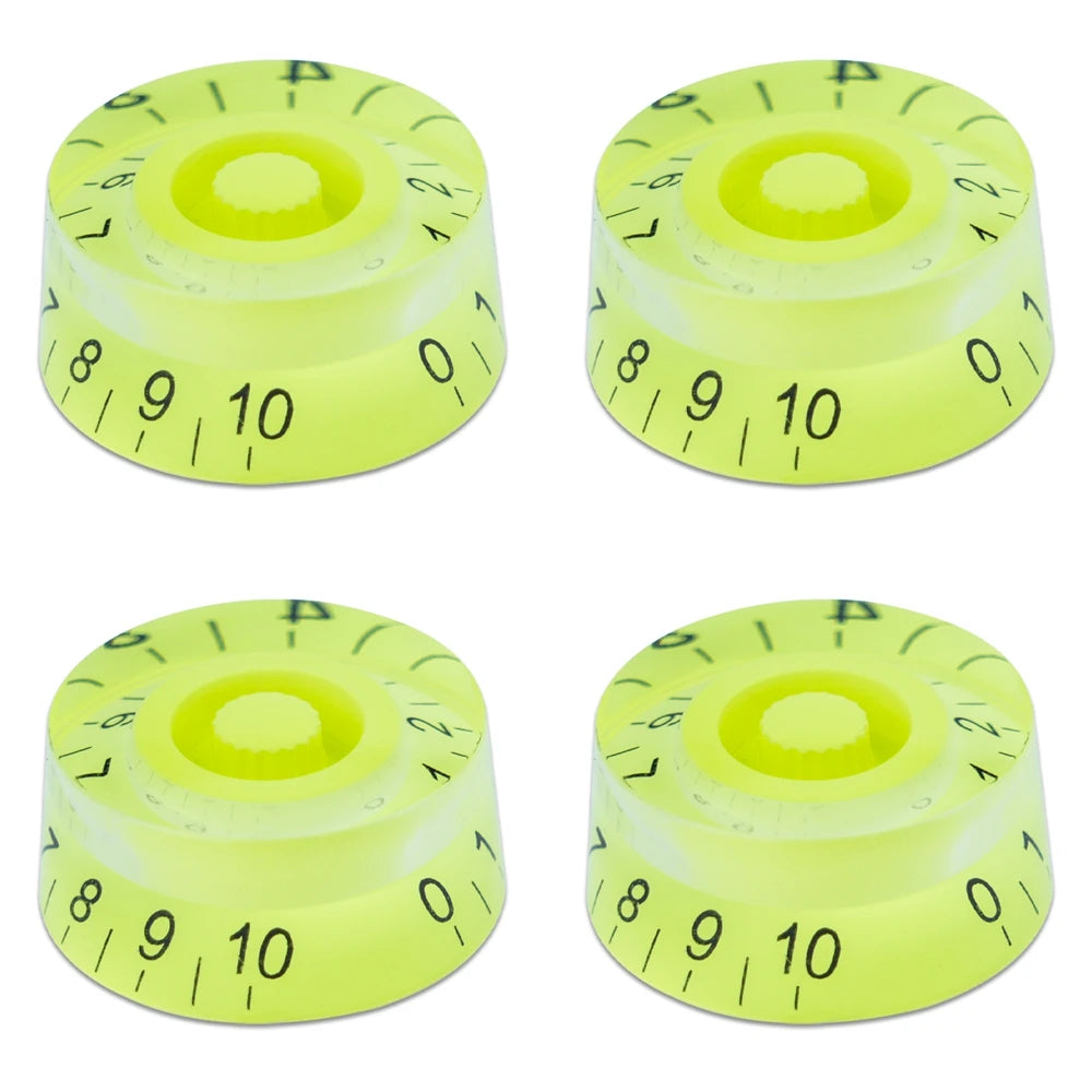 Guitar Speed Knobs, 18 Spline Metric - Multiple Colors Fluorescent Green - Ploutone