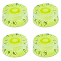 Guitar Speed Knobs, 18 Spline Metric - Multiple Colors Fluorescent Green - Ploutone