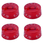 Guitar Speed Knobs, 18 Spline Metric - Red / White Lettering Knobs from Ploutone