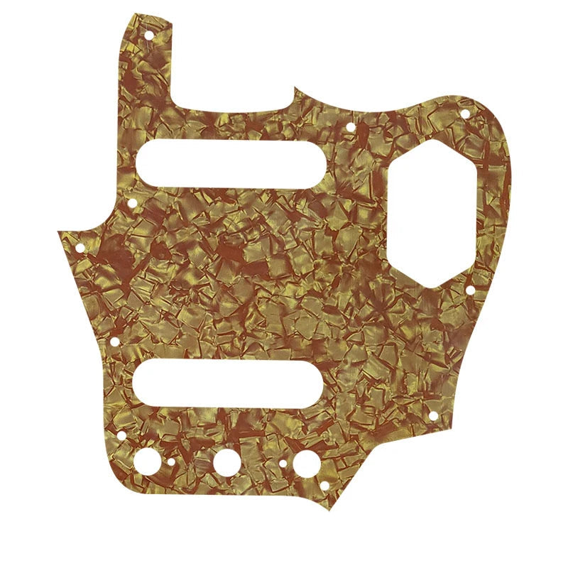 10-Hole SS Jaguar Pickguard for USA Fender - 20+ Colors 4-Ply Bronze Pearl - Ploutone