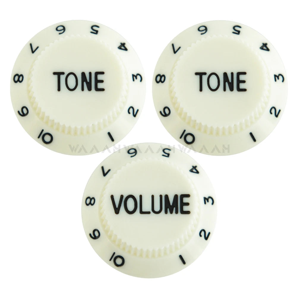 Electric Guitar Control Knobs, 24 Spline Imperial - Ivory & Gold Knobs from Ploutone
