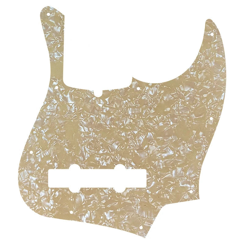 5-String Jazz Bass Pickguard - Fits Fender American, Standard, Deluxe (10-Hole) - 30+ Colors 4-Ply Parchment Pearl - Ploutone