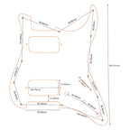 11-Hole HH Strat Pickguard (Round Corners, 3-Knobs) - 4-Ply Red Tortoise - Ploutone