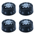 Guitar Speed Knobs, 18 Spline Metric - Black / White Skull Knobs from Ploutone