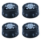 Guitar Speed Knobs, 18 Spline Metric - Multiple Colors Black White Skull - Ploutone