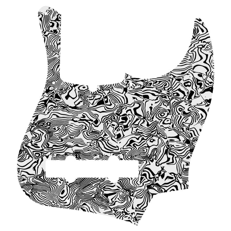 5-String Jazz Bass Pickguard - Fits Fender American, Standard, Deluxe (10-Hole) - 30+ Colors 4-Ply White Shell - Ploutone
