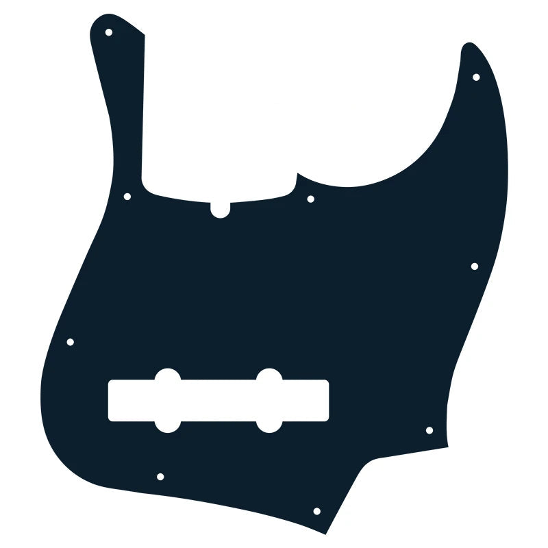 5-String Jazz Bass Pickguard - Fits Fender American, Standard, Deluxe (10-Hole) - 30+ Colors 1-Ply Black - Ploutone