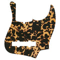 5-String Jazz Bass Pickguard - Fits Fender American, Standard, Deluxe (10-Hole) - 30+ Colors 4-Ply Leopard Print - Ploutone