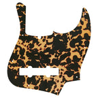 5-String Jazz Bass Pickguard - Fits Fender American, Standard, Deluxe (10-Hole) - 30+ Colors 4-Ply Leopard Print - Ploutone