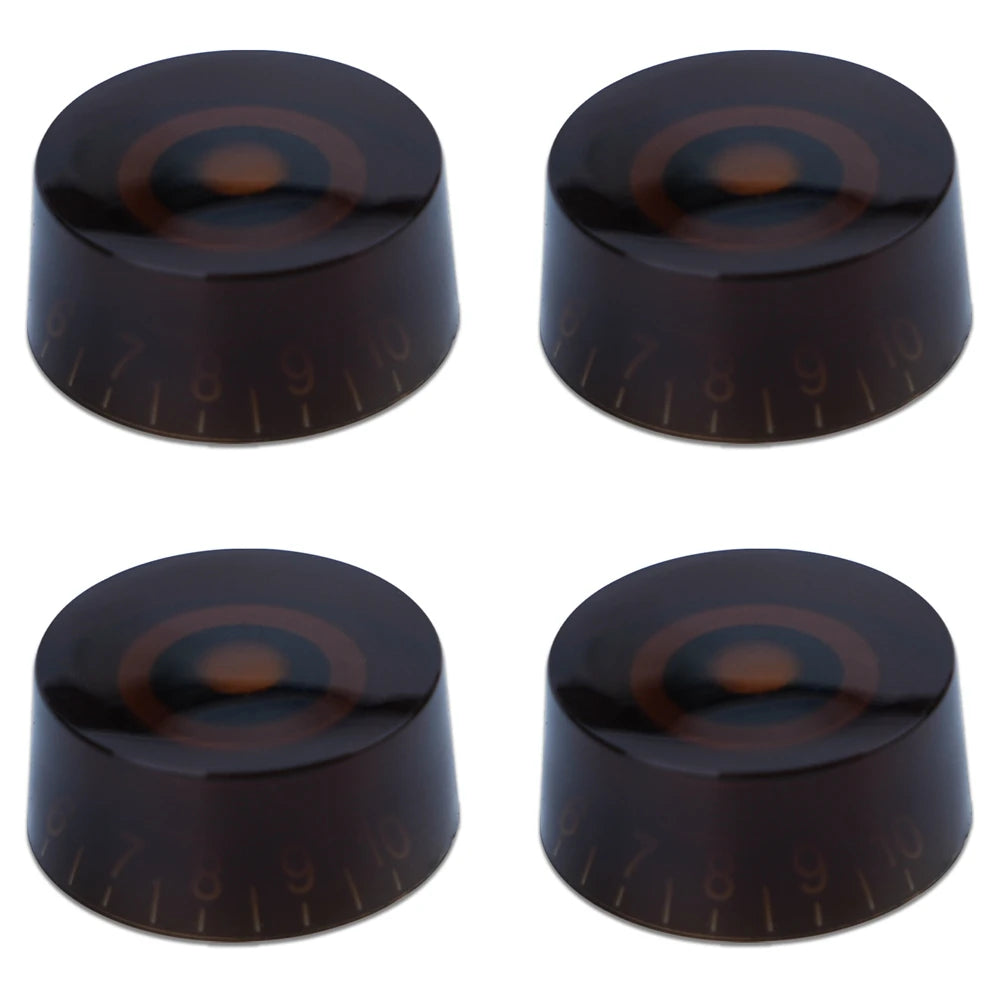 Guitar Speed Knobs, 18 Spline Metric - Multiple Colors Dark Brown - Ploutone