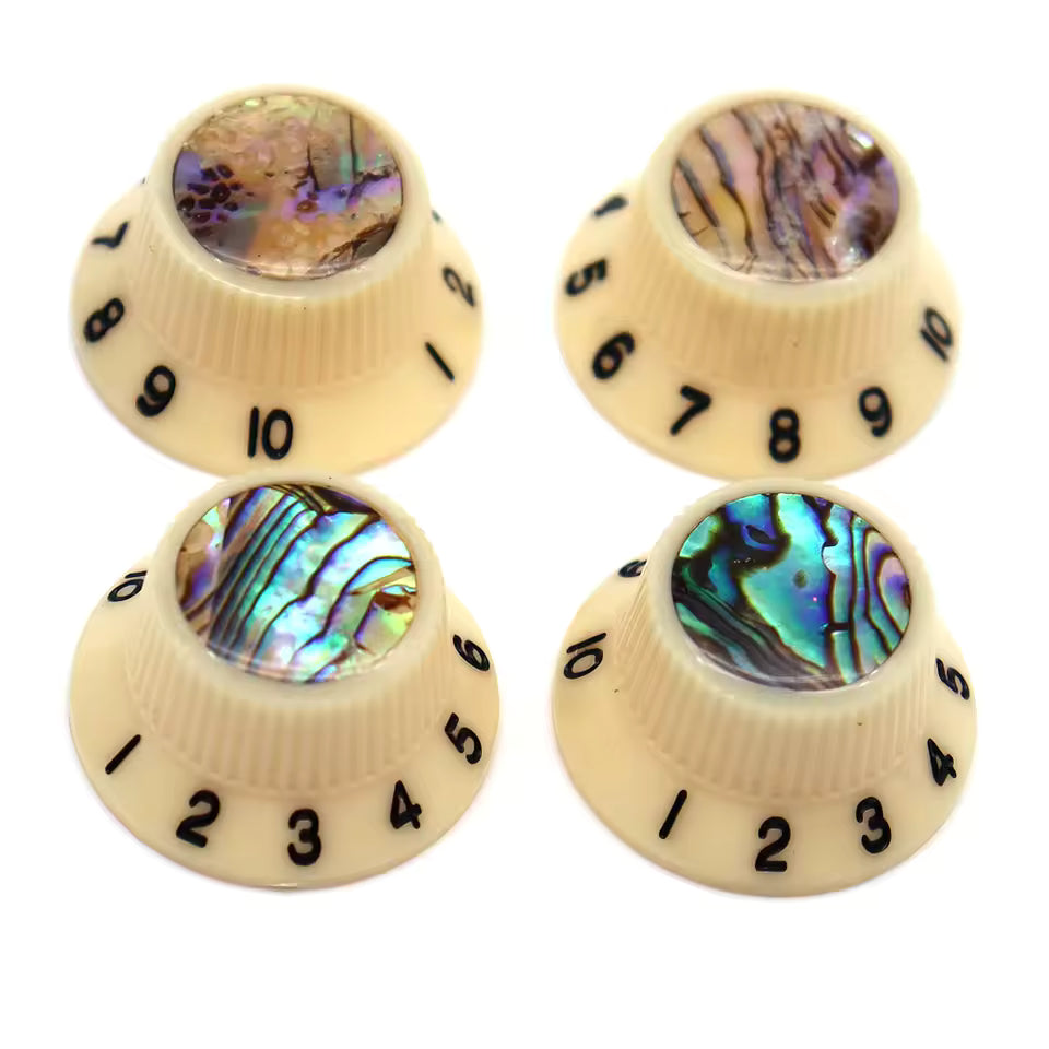 Guitar Knob Caps, Shell Inlay 18 Spline Metric (Set of 4) - Multiple Colors Knobs from Ploutone