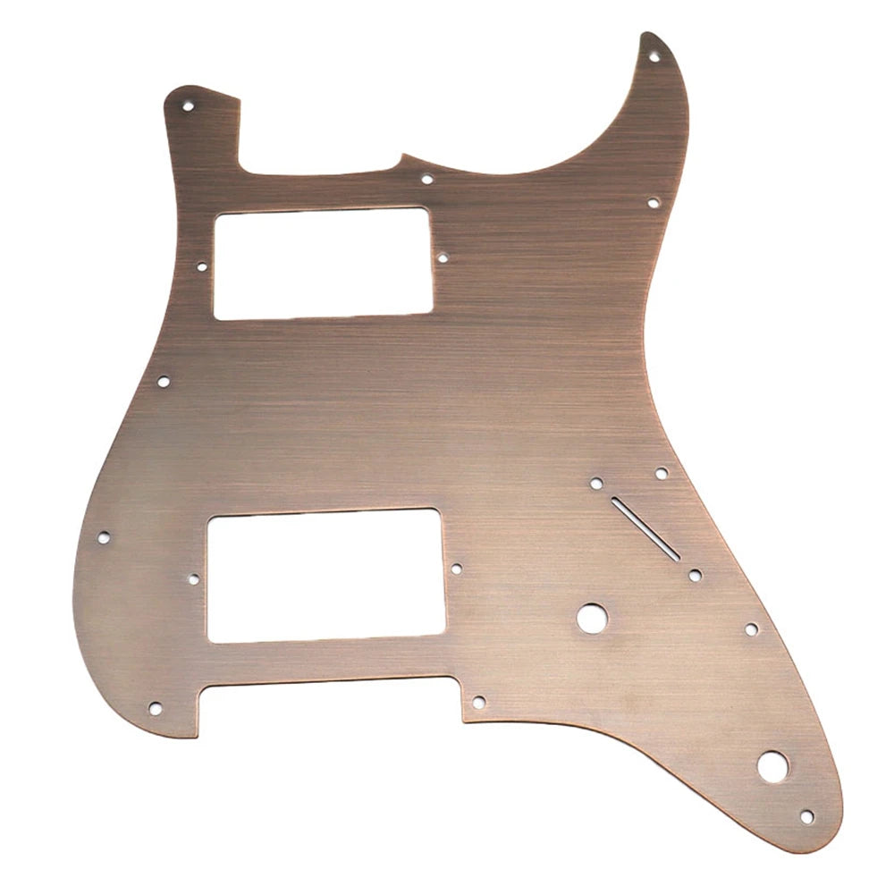 11-Hole HH Metal Strat Pickguard - "Copper" Aluminum - Ploutone