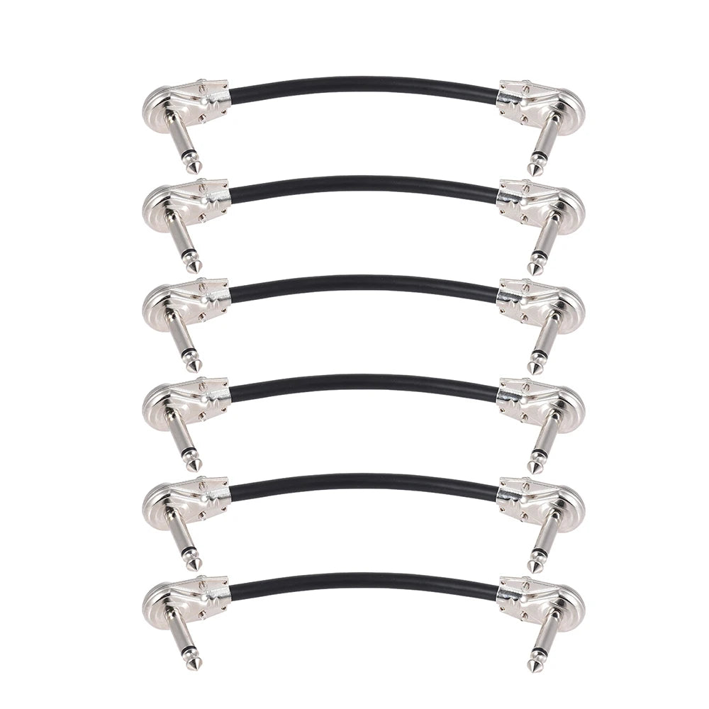 Ammoon Guitar Patch Cable - 6 or 12 inch - Right Angle 15cm 6PCS - Ploutone