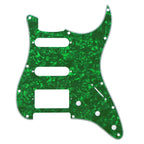11-Hole HSS Strat Pickguard - Multiple Colors 4-Ply Green Pearl - Ploutone